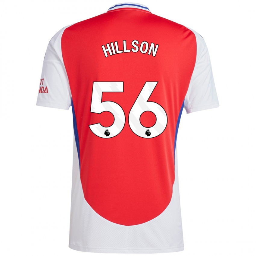 Bambino Maglia James Hillson #56 Rosso Bianco Kit Gara Home 2024/25 Maglietta