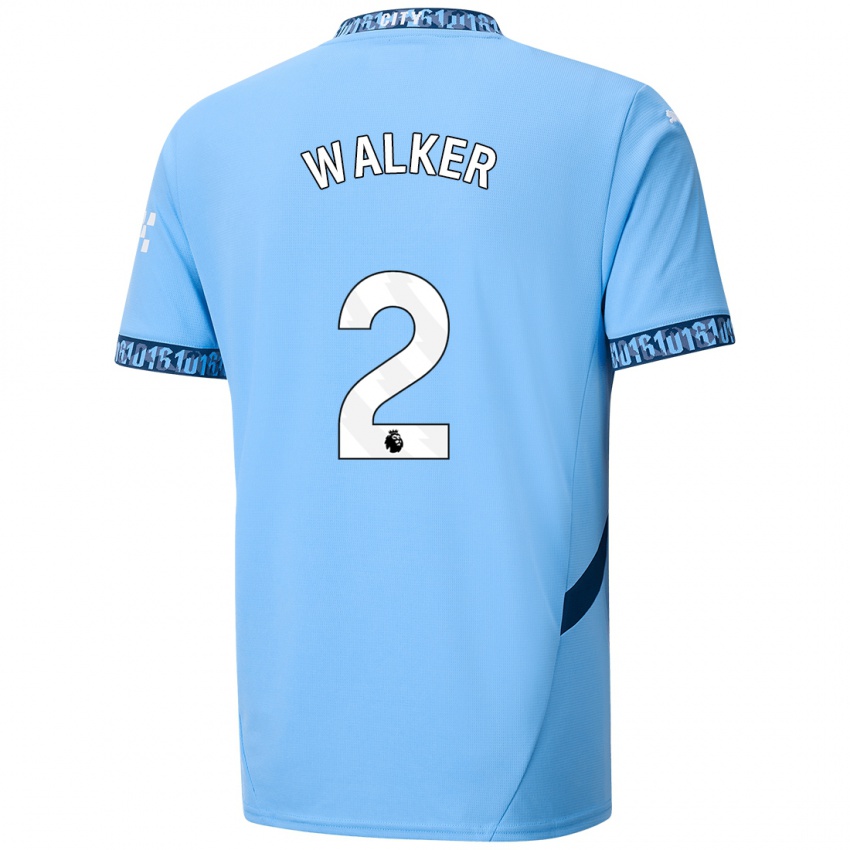 Bambino Maglia Kyle Walker #2 Blu Navy Kit Gara Home 2024/25 Maglietta