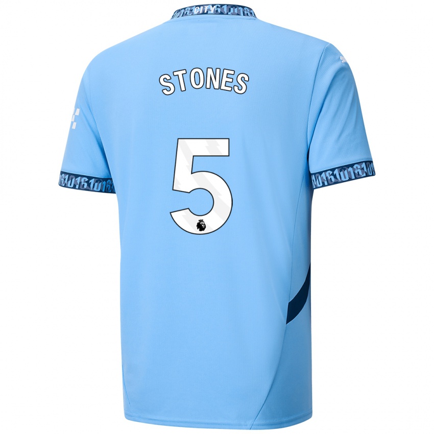 Bambino Maglia John Stones #5 Blu Navy Kit Gara Home 2024/25 Maglietta