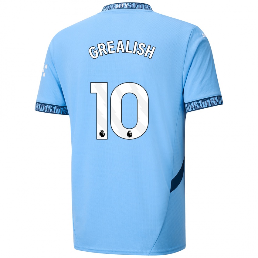 Bambino Maglia Jack Grealish #10 Blu Navy Kit Gara Home 2024/25 Maglietta