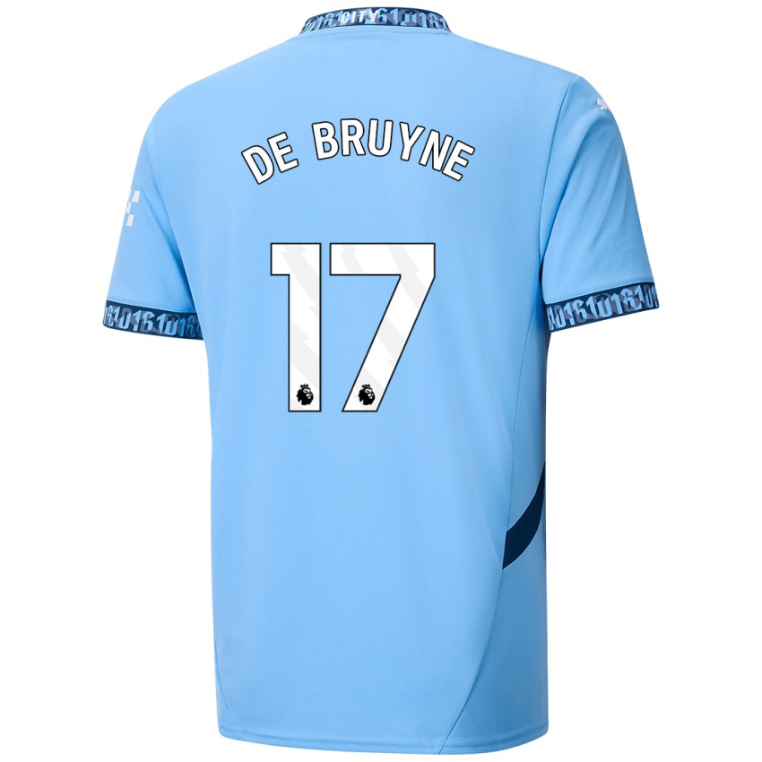 Bambino Maglia Kevin De Bruyne #17 Blu Navy Kit Gara Home 2024/25 Maglietta