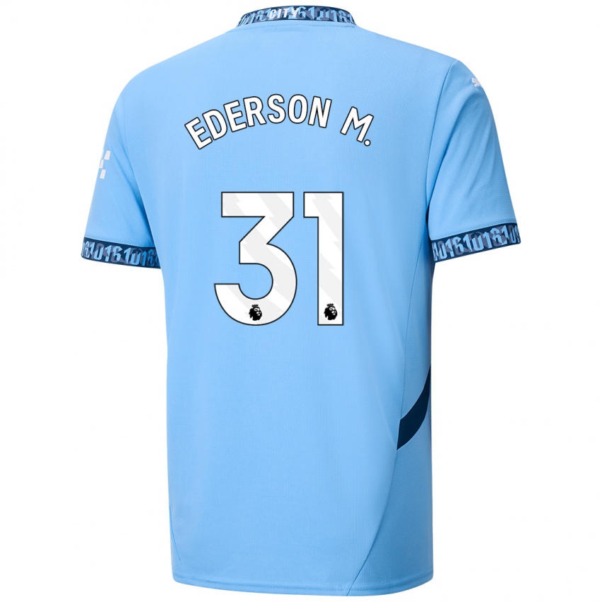 Bambino Maglia Ederson Moraes #31 Blu Navy Kit Gara Home 2024/25 Maglietta