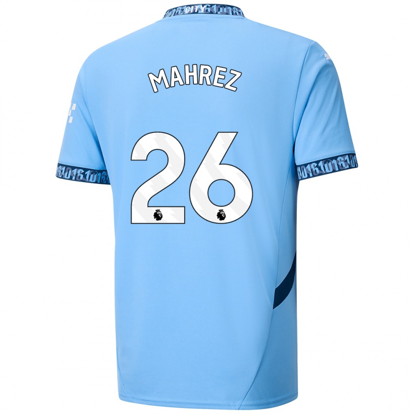 Bambino Maglia Riyad Mahrez #26 Blu Navy Kit Gara Home 2024/25 Maglietta