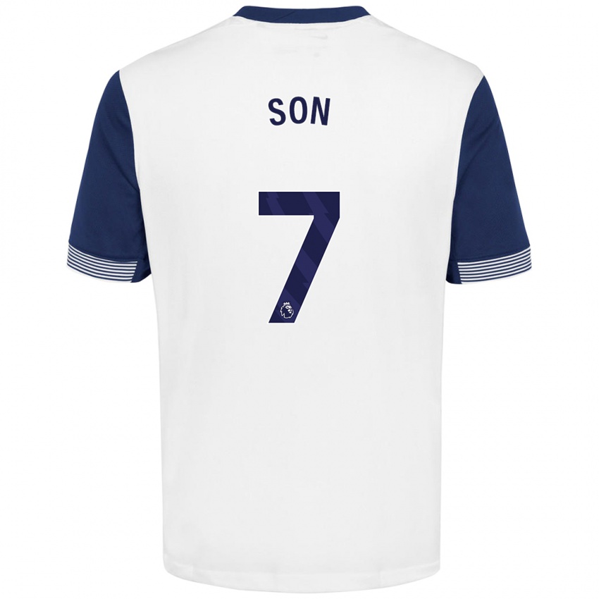 Bambino Maglia Heung-Min Son #7 Bianco Blu Kit Gara Home 2024/25 Maglietta