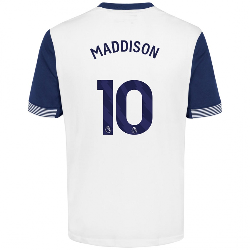 Bambino Maglia James Maddison #10 Bianco Blu Kit Gara Home 2024/25 Maglietta