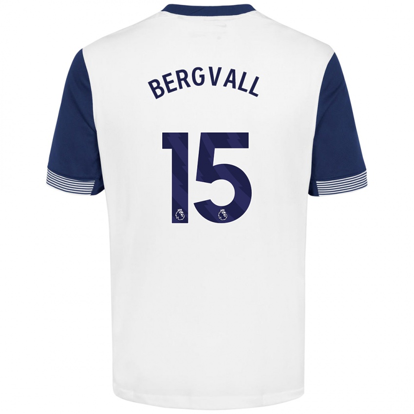 Bambino Maglia Lucas Bergvall #15 Bianco Blu Kit Gara Home 2024/25 Maglietta