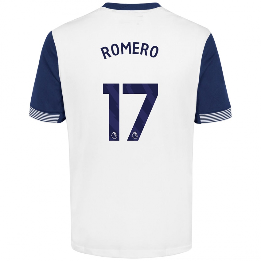 Bambino Maglia Cristian Romero #17 Bianco Blu Kit Gara Home 2024/25 Maglietta