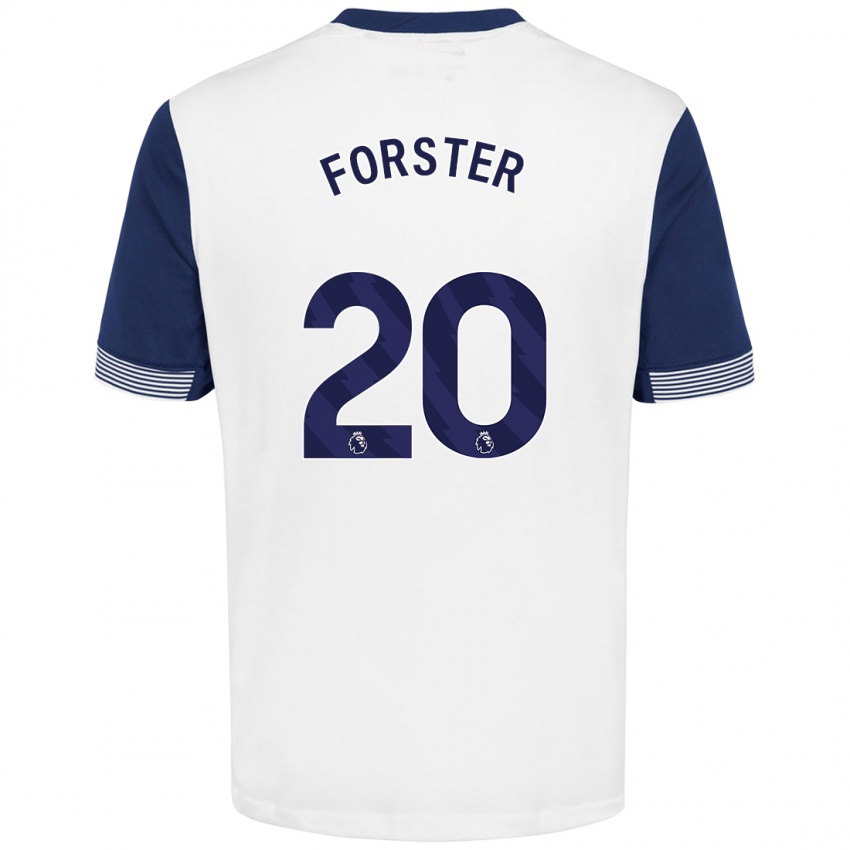 Bambino Maglia Fraser Forster #20 Bianco Blu Kit Gara Home 2024/25 Maglietta