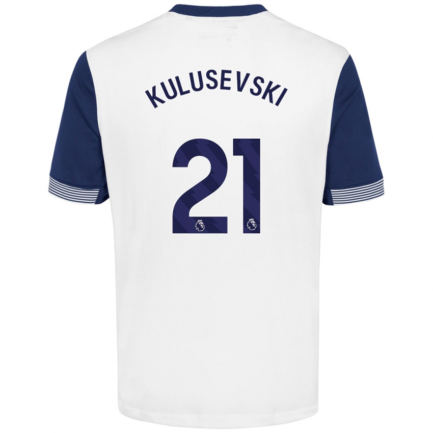 Bambino Maglia Dejan Kulusevski #21 Bianco Blu Kit Gara Home 2024/25 Maglietta