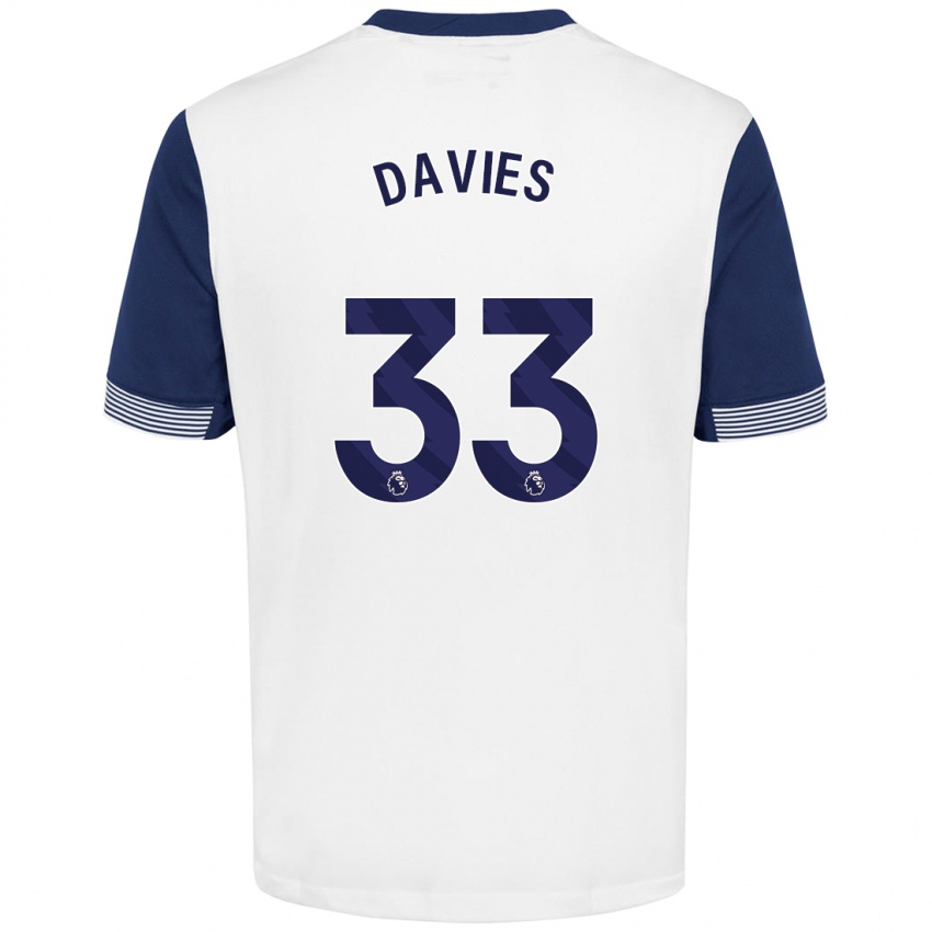 Bambino Maglia Ben Davies #33 Bianco Blu Kit Gara Home 2024/25 Maglietta