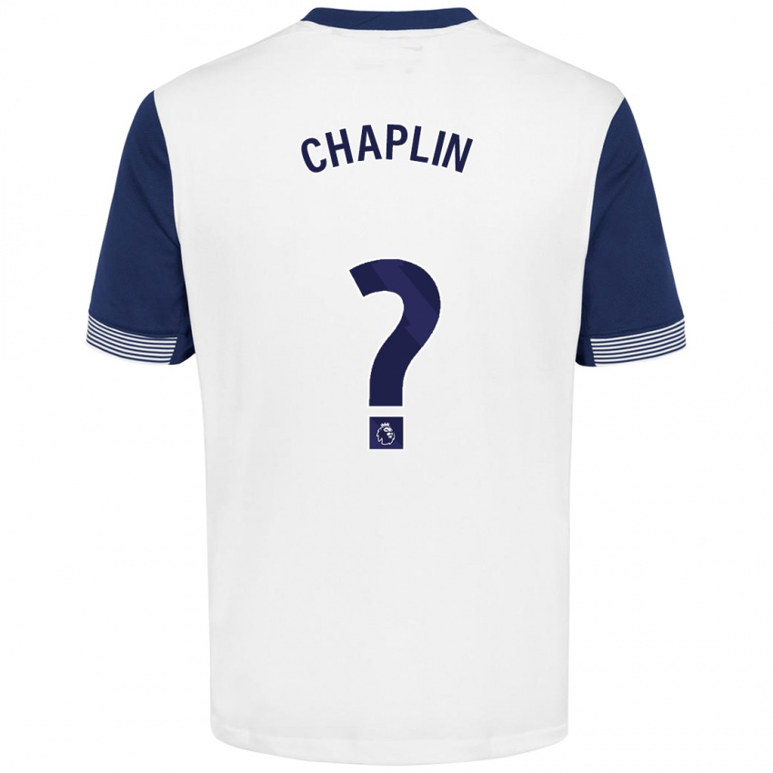 Bambino Maglia Archie Chaplin #0 Bianco Blu Kit Gara Home 2024/25 Maglietta