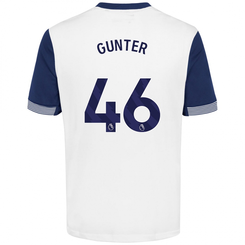 Bambino Maglia Luca Gunter #46 Bianco Blu Kit Gara Home 2024/25 Maglietta