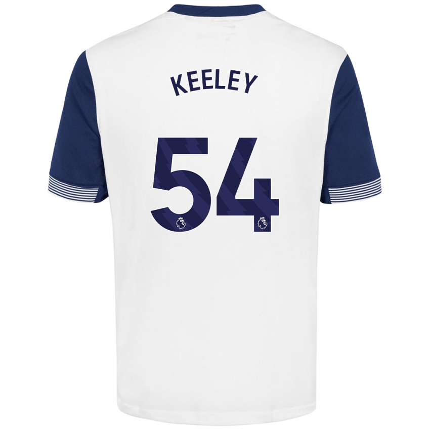 Bambino Maglia Josh Keeley #54 Bianco Blu Kit Gara Home 2024/25 Maglietta