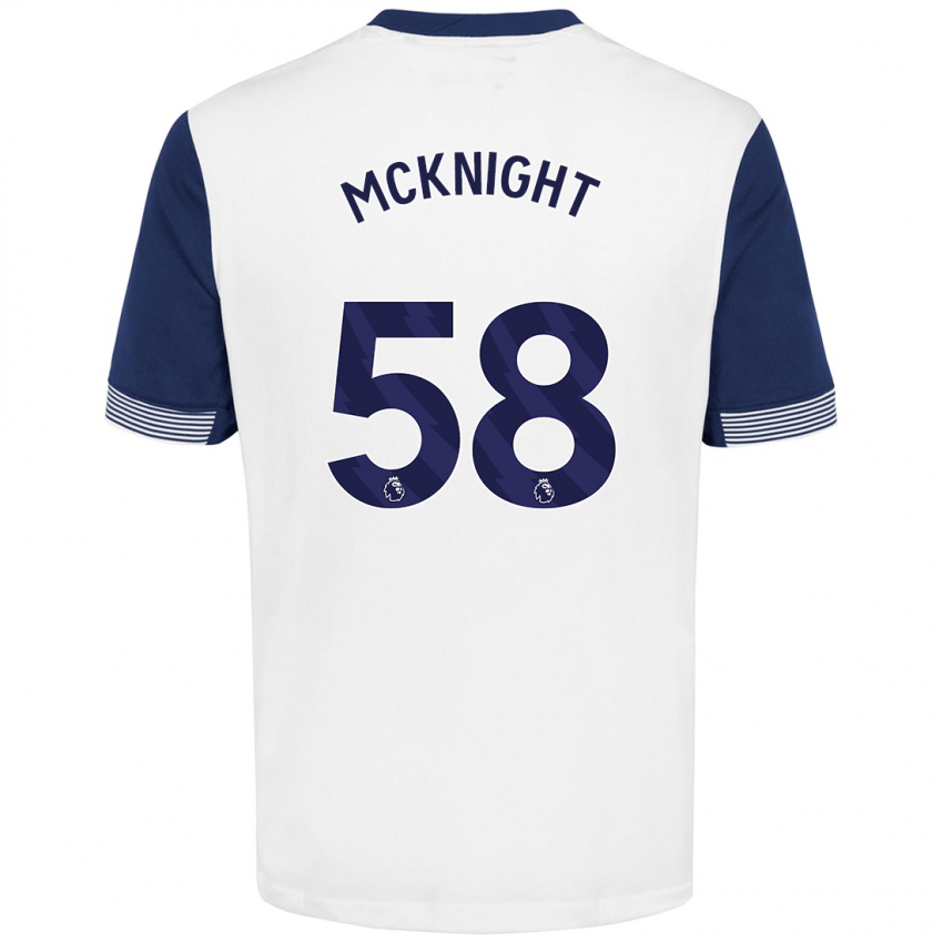 Bambino Maglia Maxwell Mcknight #58 Bianco Blu Kit Gara Home 2024/25 Maglietta