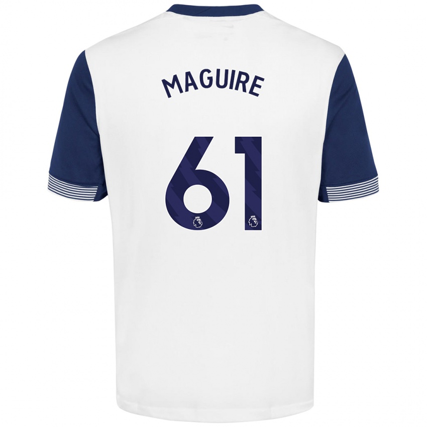 Bambino Maglia Aaron Maguire #61 Bianco Blu Kit Gara Home 2024/25 Maglietta