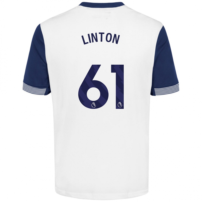 Bambino Maglia Jahziah Linton #61 Bianco Blu Kit Gara Home 2024/25 Maglietta