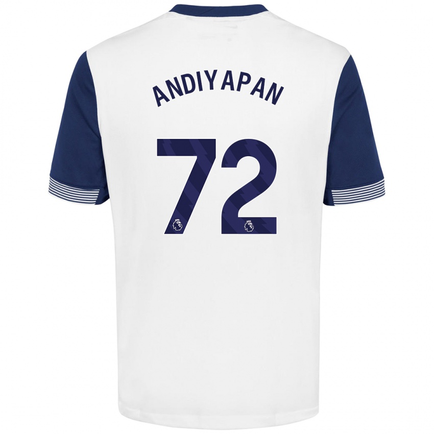 Bambino Maglia William Andiyapan #72 Bianco Blu Kit Gara Home 2024/25 Maglietta