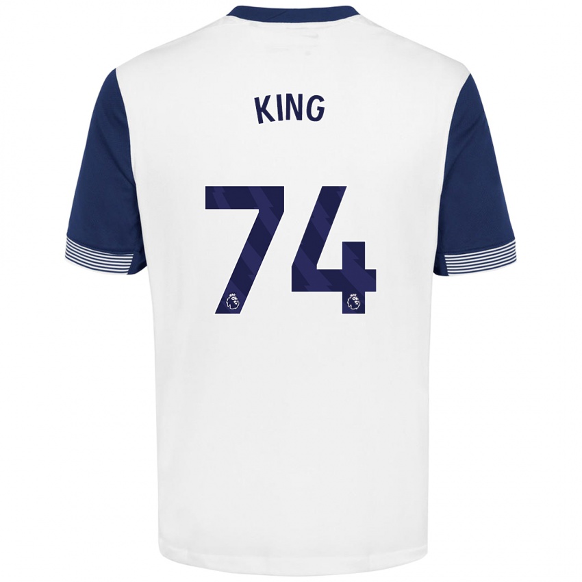 Bambino Maglia Maeson King #74 Bianco Blu Kit Gara Home 2024/25 Maglietta