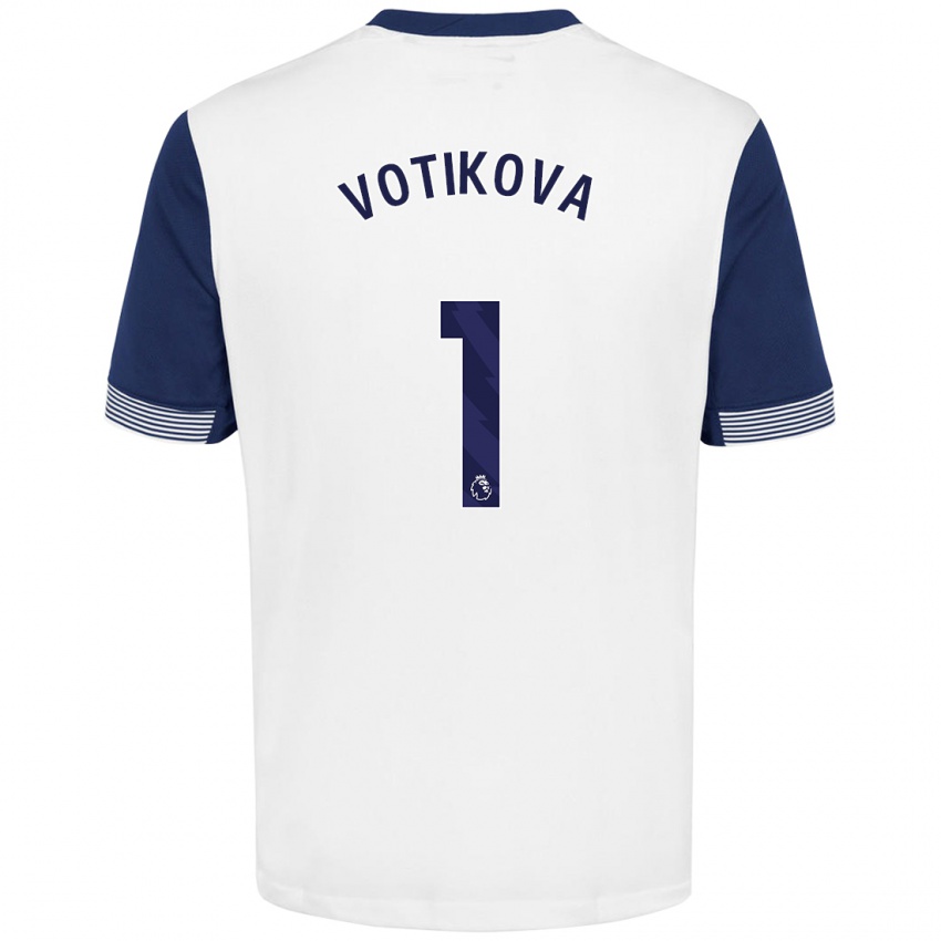 Bambino Maglia Barbora Votíková #1 Bianco Blu Kit Gara Home 2024/25 Maglietta