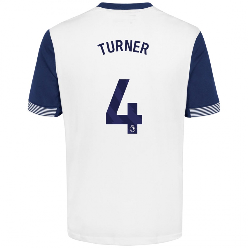 Bambino Maglia Amy Turner #4 Bianco Blu Kit Gara Home 2024/25 Maglietta