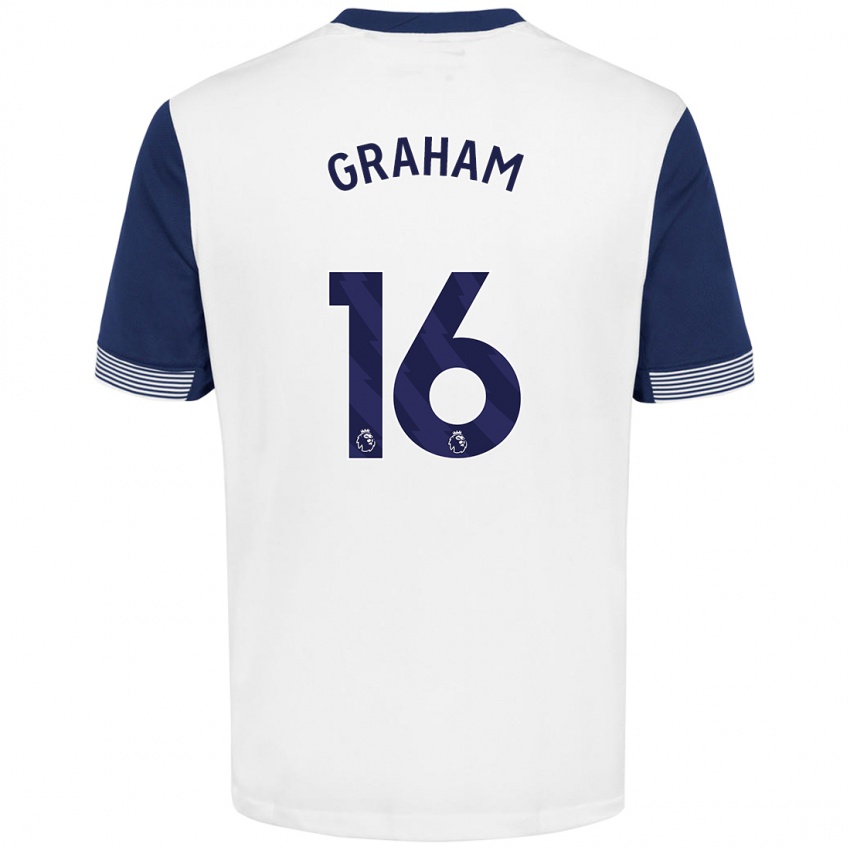 Bambino Maglia Kit Graham #16 Bianco Blu Kit Gara Home 2024/25 Maglietta