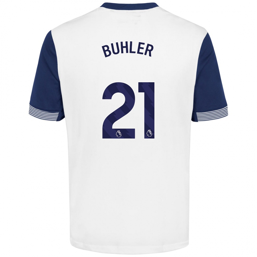 Bambino Maglia Luana Bühler #21 Bianco Blu Kit Gara Home 2024/25 Maglietta