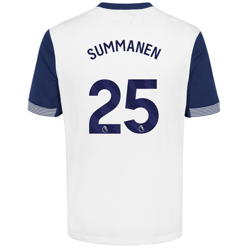 Bambino Maglia Eveliina Summanen #25 Bianco Blu Kit Gara Home 2024/25 Maglietta