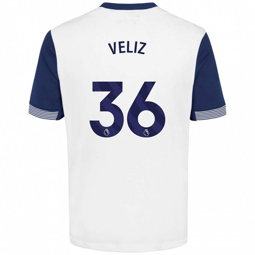 Bambino Maglia Alejo Véliz #36 Bianco Blu Kit Gara Home 2024/25 Maglietta