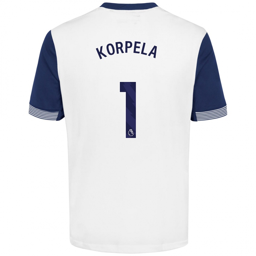 Bambino Maglia Tinja-Riikka Korpela #1 Bianco Blu Kit Gara Home 2024/25 Maglietta