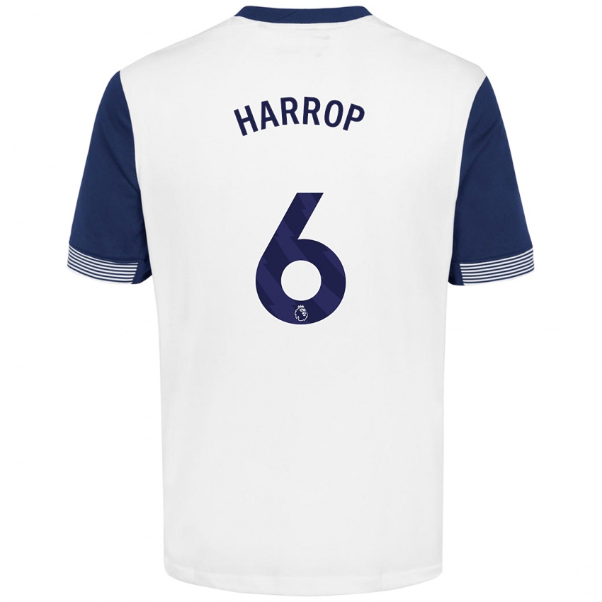 Bambino Maglia Kerys Harrop #6 Bianco Blu Kit Gara Home 2024/25 Maglietta