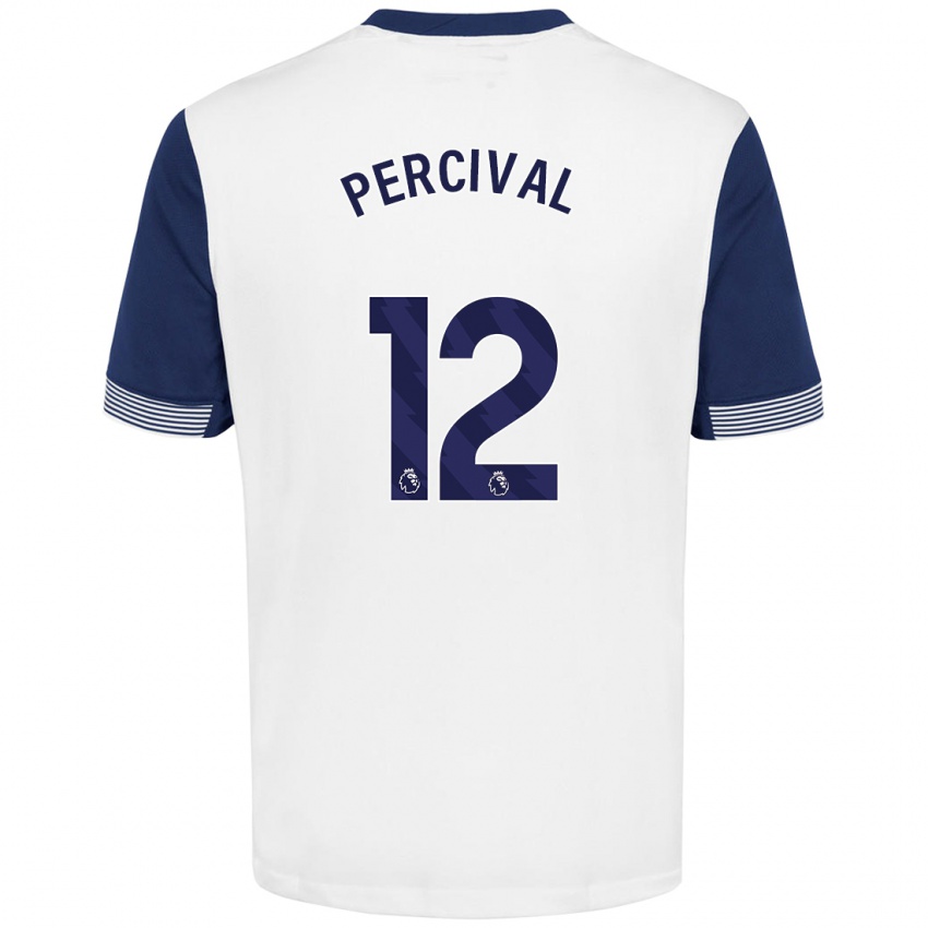 Bambino Maglia Ria Percival #12 Bianco Blu Kit Gara Home 2024/25 Maglietta