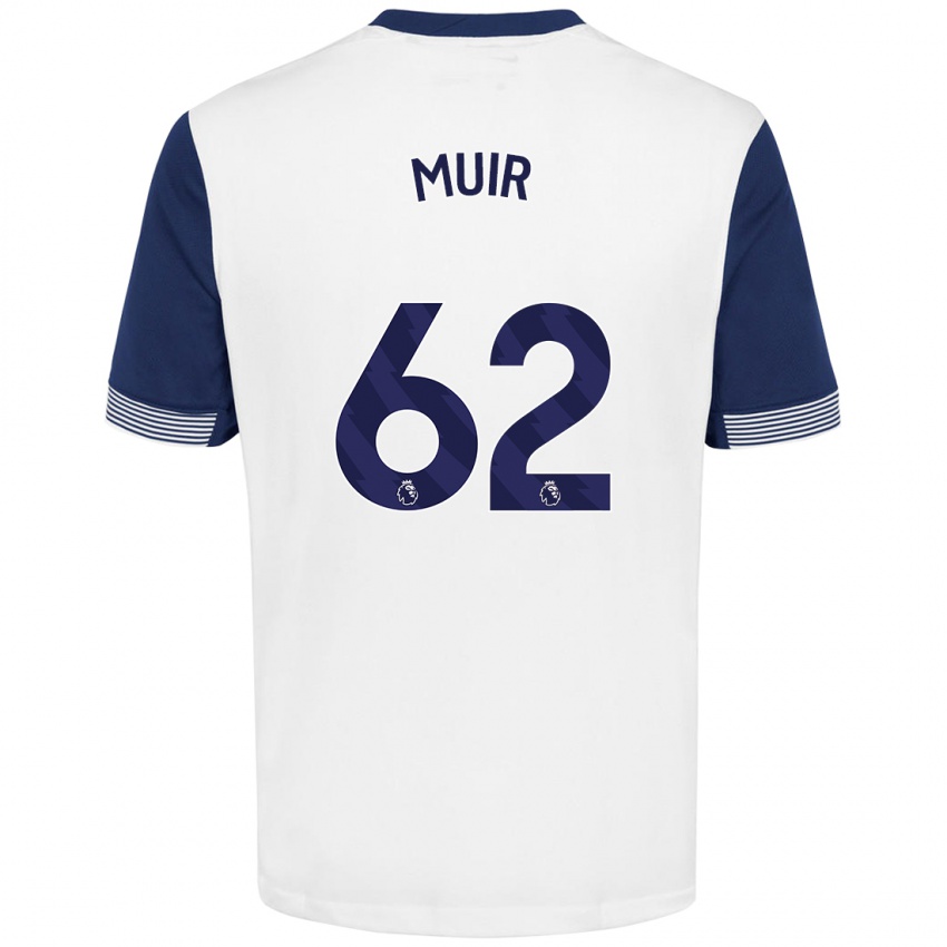 Bambino Maglia Marqes Muir #62 Bianco Blu Kit Gara Home 2024/25 Maglietta