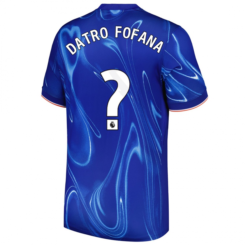 Bambino Maglia David Datro Fofana #0 Blu Bianco Kit Gara Home 2024/25 Maglietta