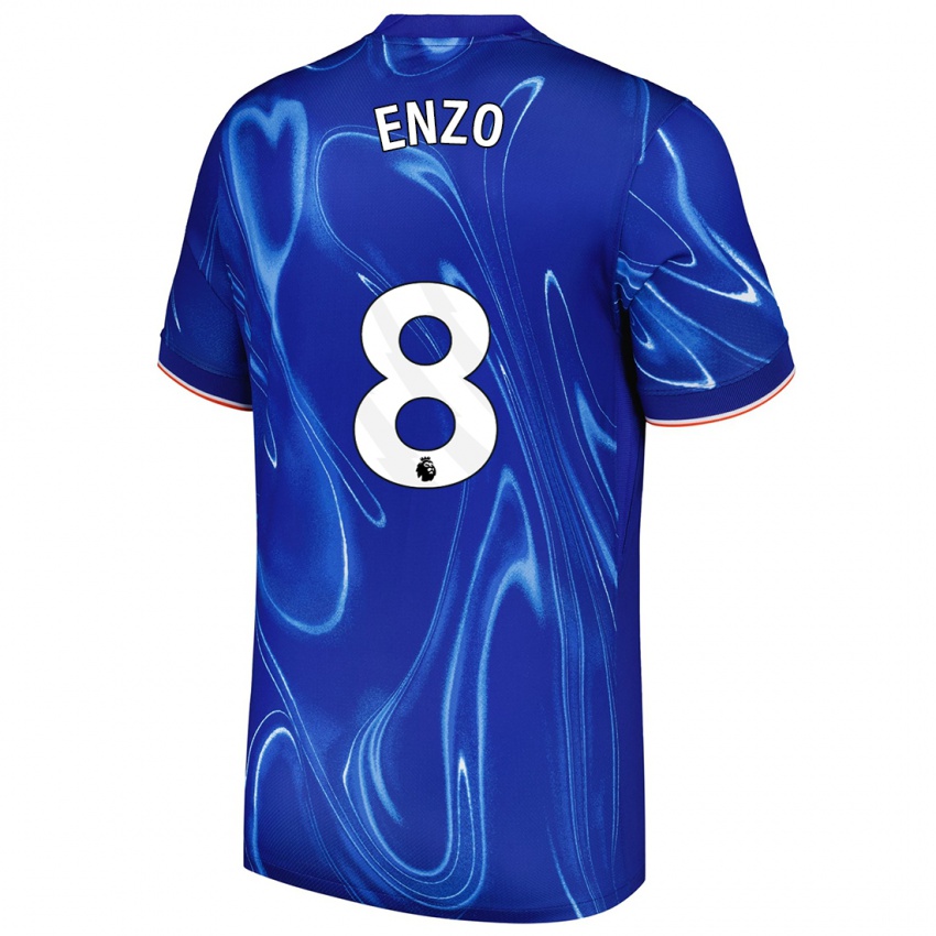 Bambino Maglia Enzo Fernández #8 Blu Bianco Kit Gara Home 2024/25 Maglietta