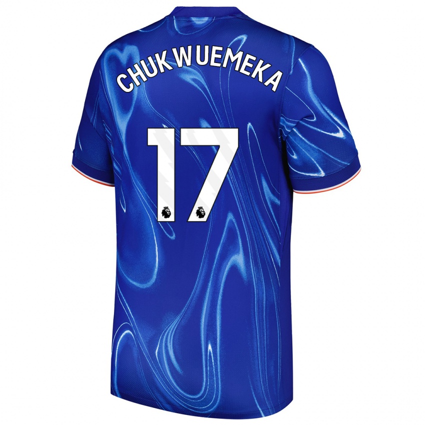 Bambino Maglia Carney Chukwuemeka #17 Blu Bianco Kit Gara Home 2024/25 Maglietta