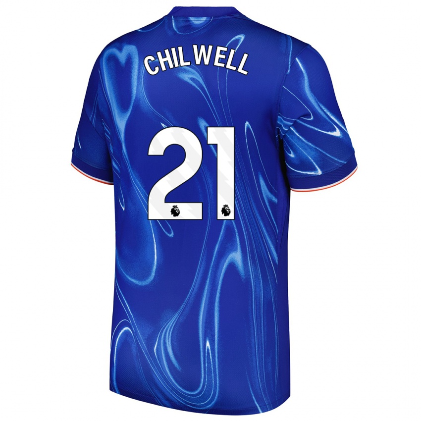 Bambino Maglia Ben Chilwell #21 Blu Bianco Kit Gara Home 2024/25 Maglietta