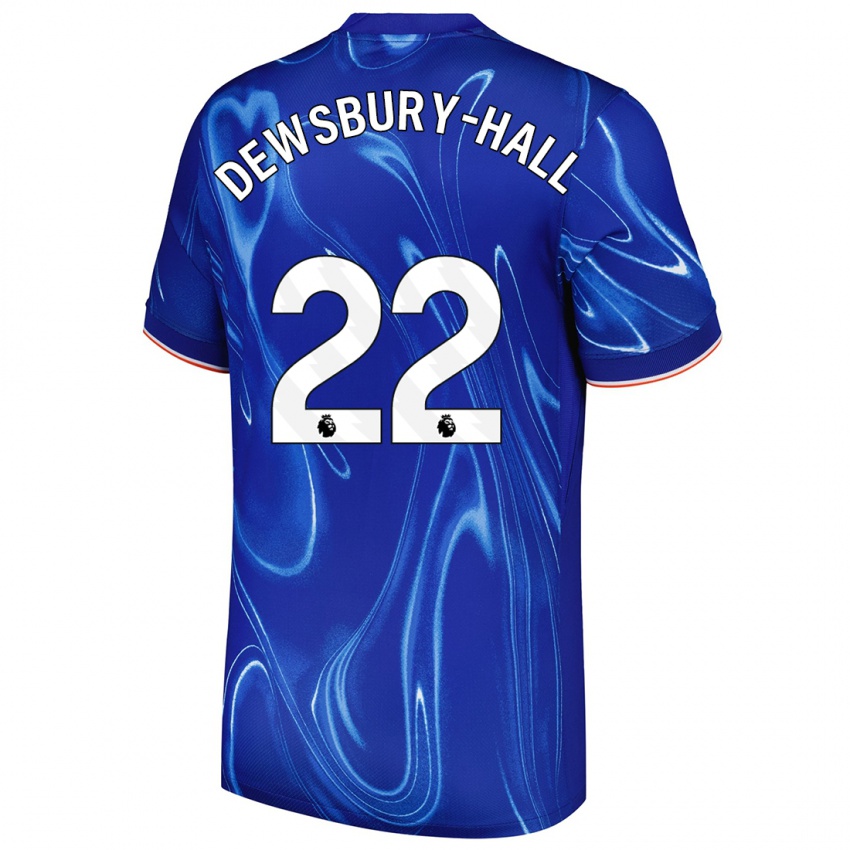 Bambino Maglia Kiernan Dewsbury-Hall #22 Blu Bianco Kit Gara Home 2024/25 Maglietta