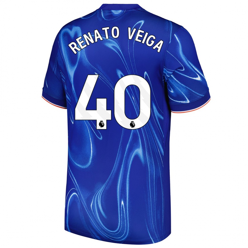 Bambino Maglia Renato Veiga #40 Blu Bianco Kit Gara Home 2024/25 Maglietta