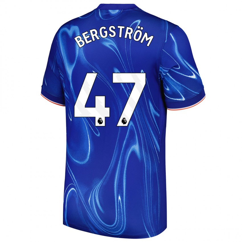 Bambino Maglia Lucas Bergström #47 Blu Bianco Kit Gara Home 2024/25 Maglietta