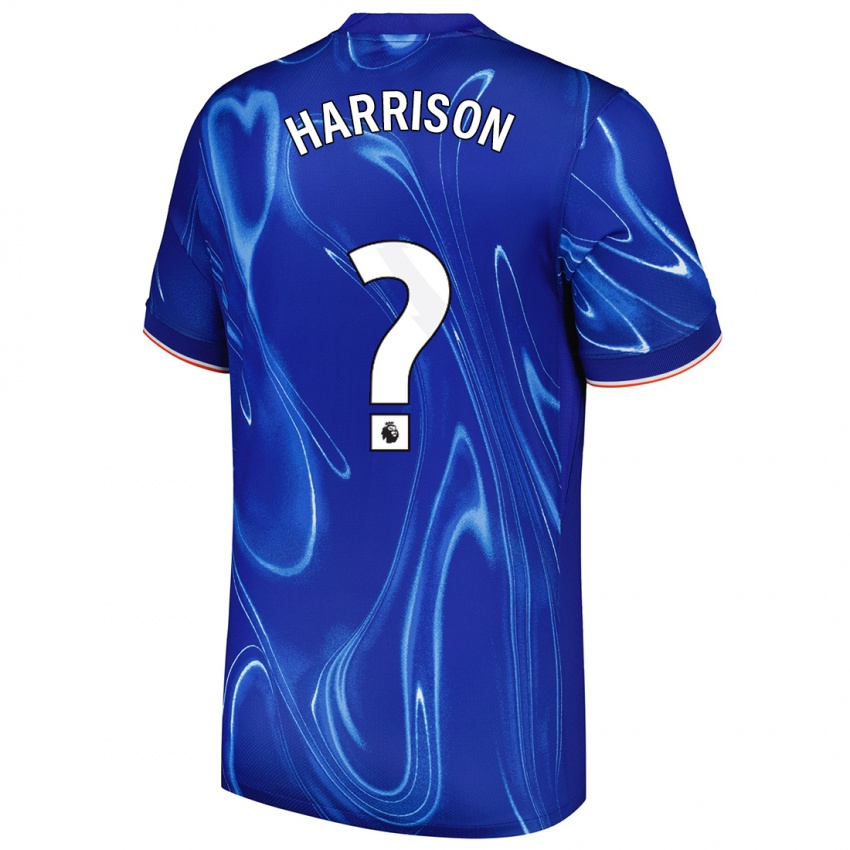 Bambino Maglia Ollie Harrison #0 Blu Bianco Kit Gara Home 2024/25 Maglietta