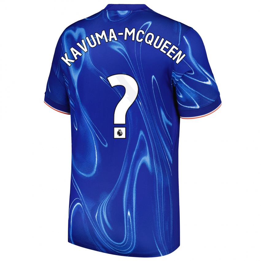 Bambino Maglia Ryan Kavuma-Mcqueen #0 Blu Bianco Kit Gara Home 2024/25 Maglietta