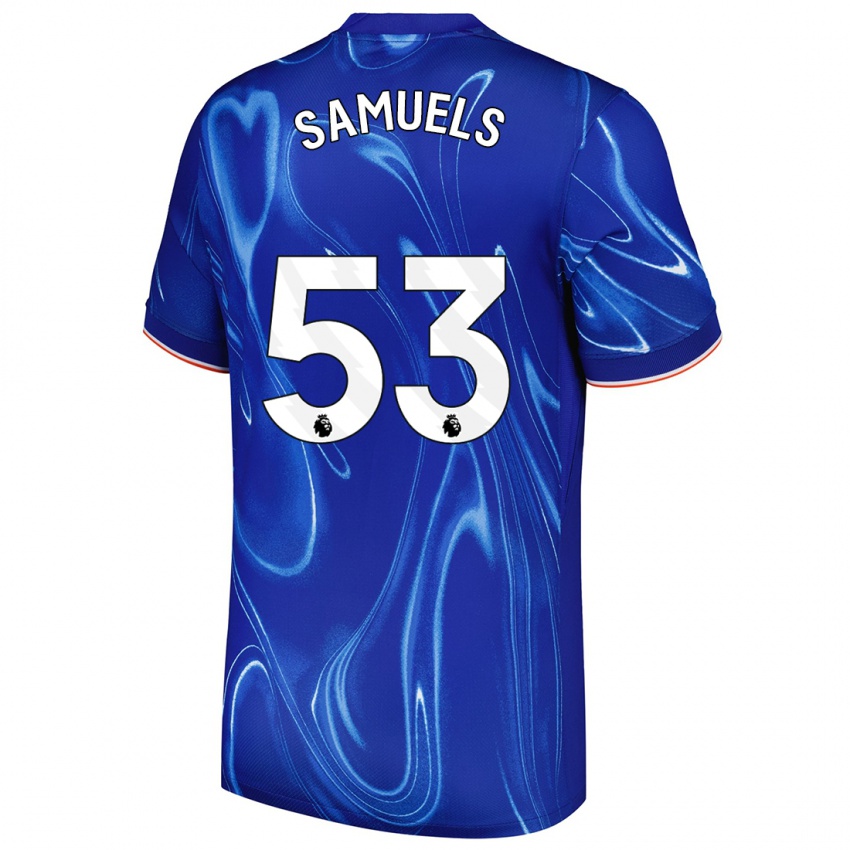 Bambino Maglia Ishé Samuels-Smith #53 Blu Bianco Kit Gara Home 2024/25 Maglietta