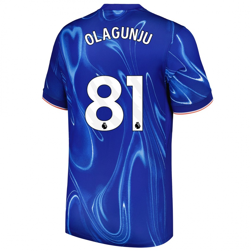 Bambino Maglia Saheed Olagunju #81 Blu Bianco Kit Gara Home 2024/25 Maglietta