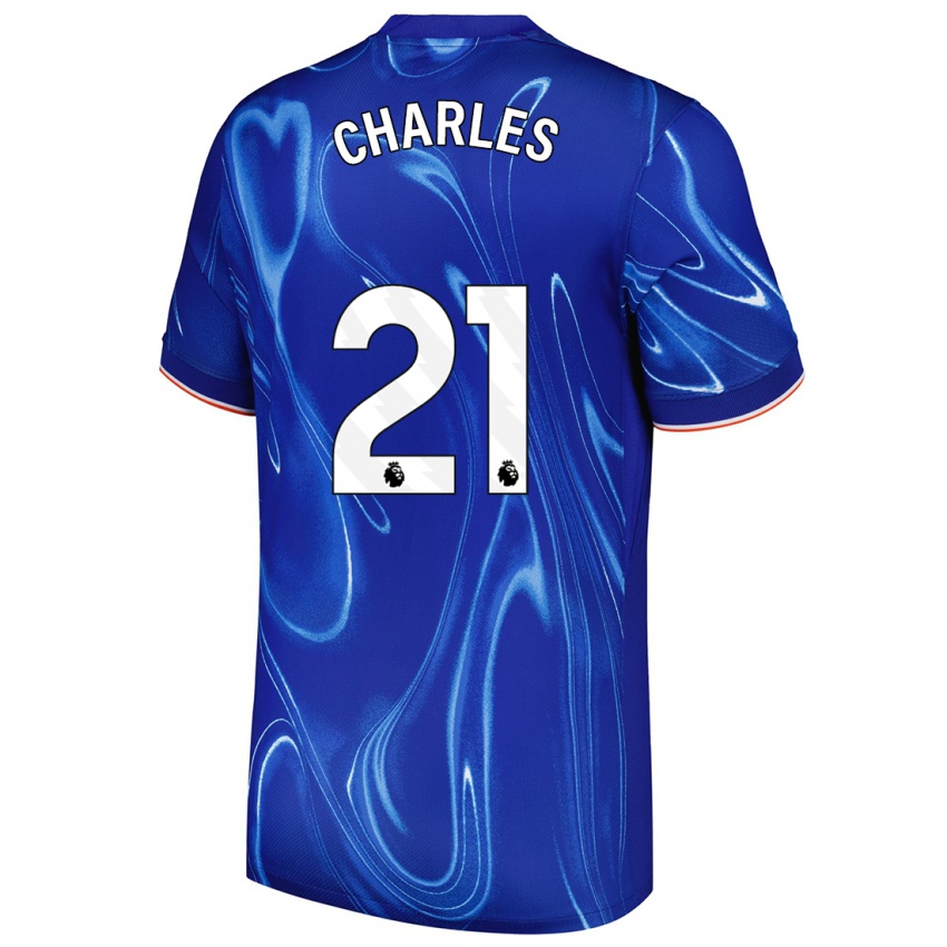 Bambino Maglia Niamh Charles #21 Blu Bianco Kit Gara Home 2024/25 Maglietta