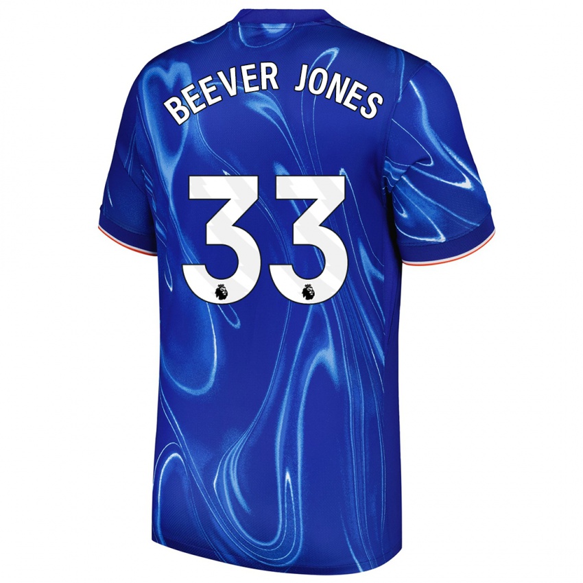 Bambino Maglia Aggie Beever-Jones #33 Blu Bianco Kit Gara Home 2024/25 Maglietta