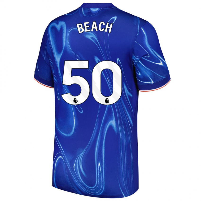 Bambino Maglia Eddie Beach #50 Blu Bianco Kit Gara Home 2024/25 Maglietta