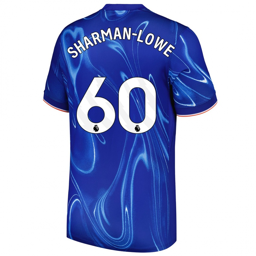 Bambino Maglia Teddy Sharman-Lowe #60 Blu Bianco Kit Gara Home 2024/25 Maglietta