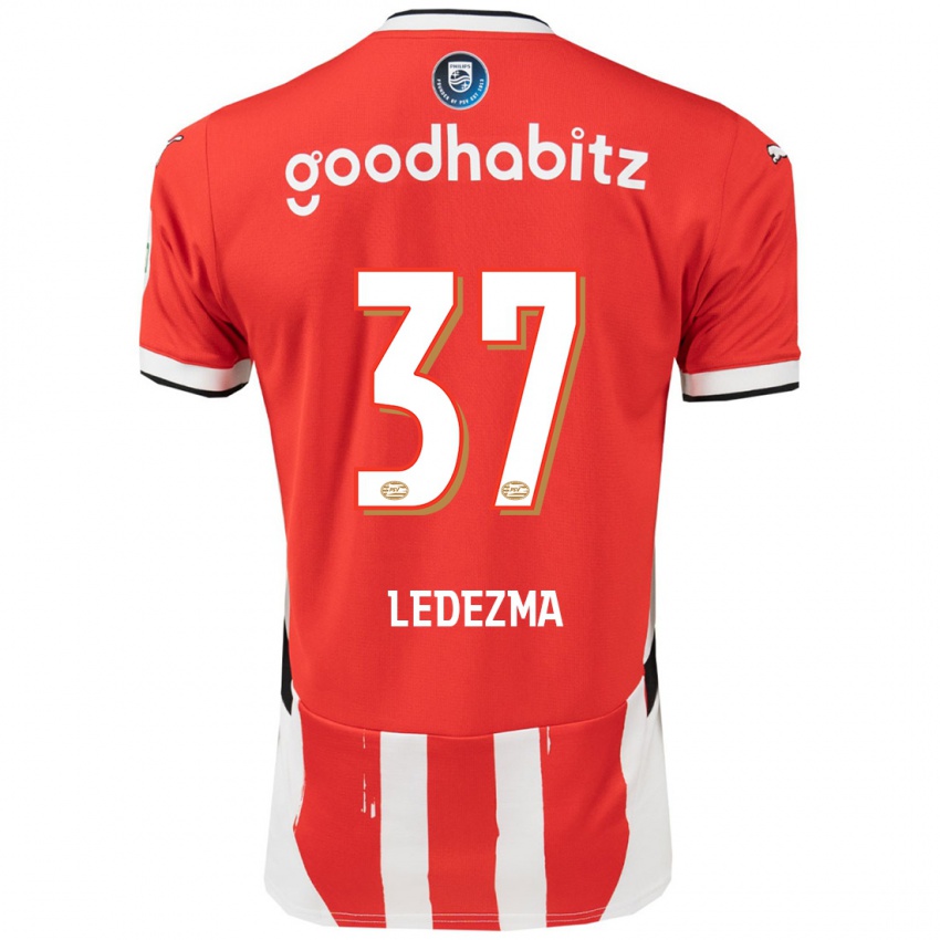 Bambino Maglia Richard Ledezma #37 Rosso Bianco Kit Gara Home 2024/25 Maglietta