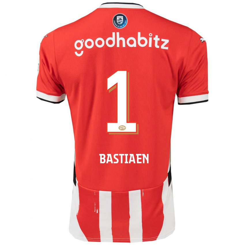 Bambino Maglia Femke Bastiaen #1 Rosso Bianco Kit Gara Home 2024/25 Maglietta