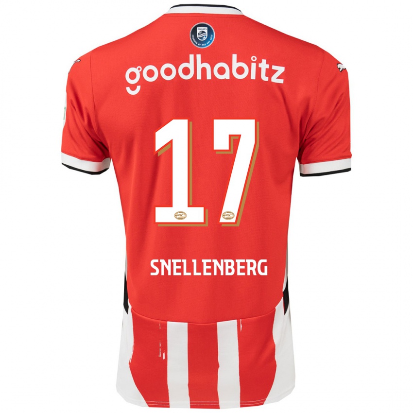 Bambino Maglia Maxime Snellenberg #17 Rosso Bianco Kit Gara Home 2024/25 Maglietta